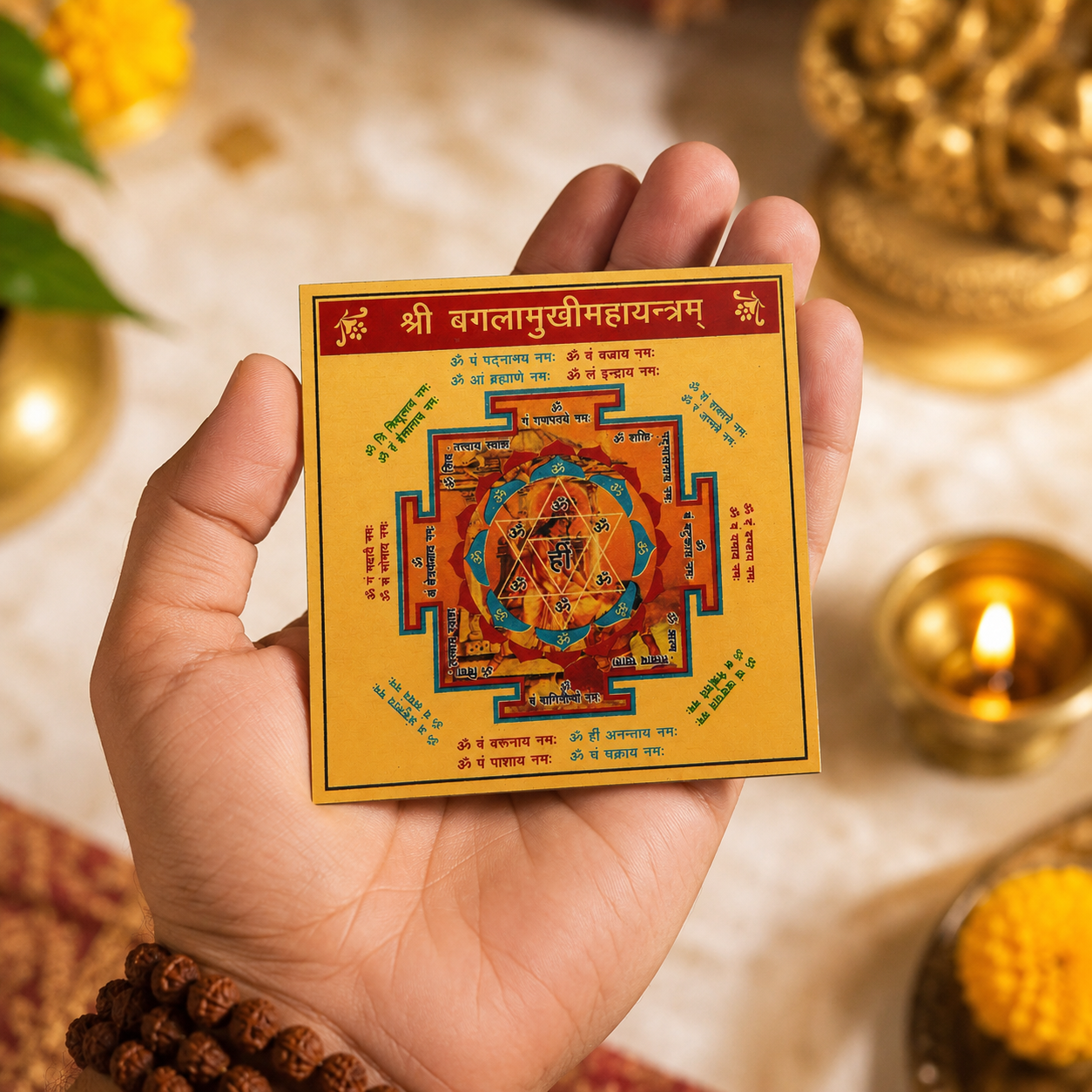 Haldi Mala with Baglamukhi Yantra