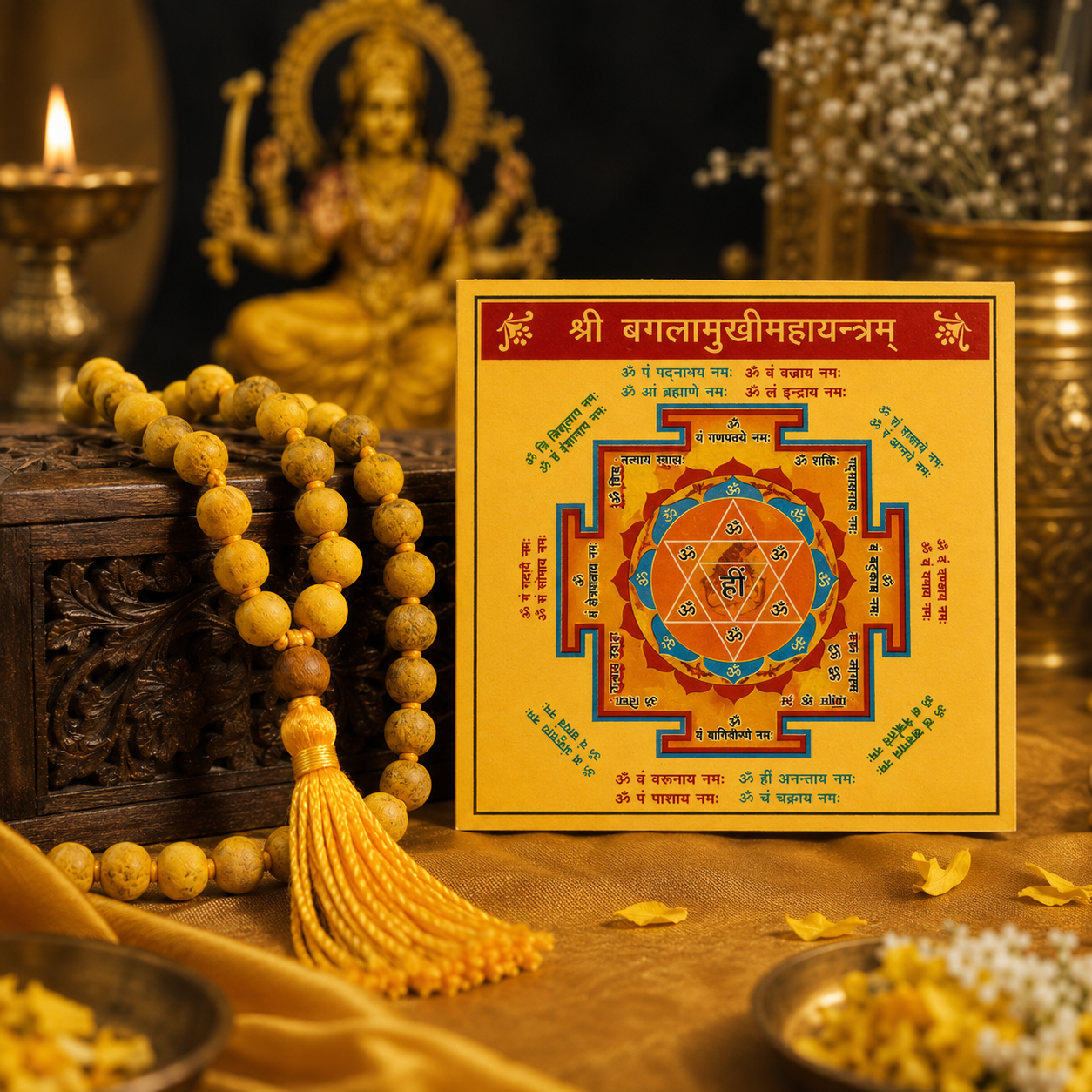 Haldi Mala with Baglamukhi Yantra