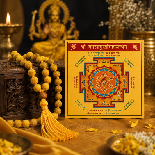 Haldi Mala with Baglamukhi Yantra