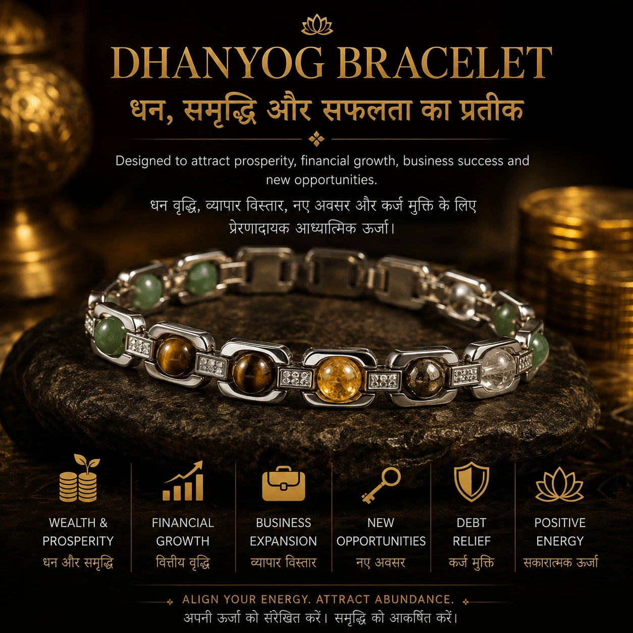 Siddh Metal Dhanyog Bracelet | Lab Certified