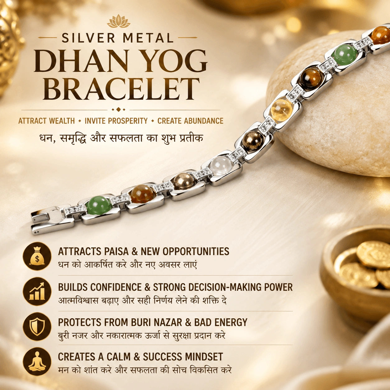 Siddh Metal Dhanyog Bracelet | Lab Certified