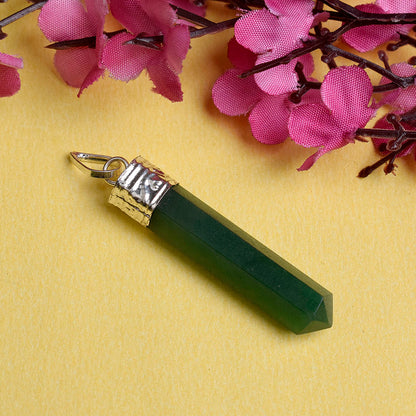 Green Aventurine Crystal Pencil Pendant for Reiki