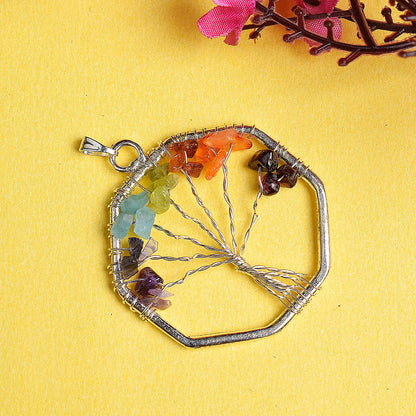 7 Chakra Tree of Life Crystal Stone Pendant