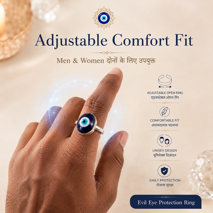 Energized Evil Eye Protection Ring (Adjustable)