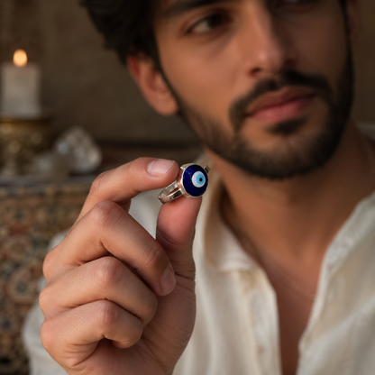 Energized Evil Eye Protection Ring (Adjustable)