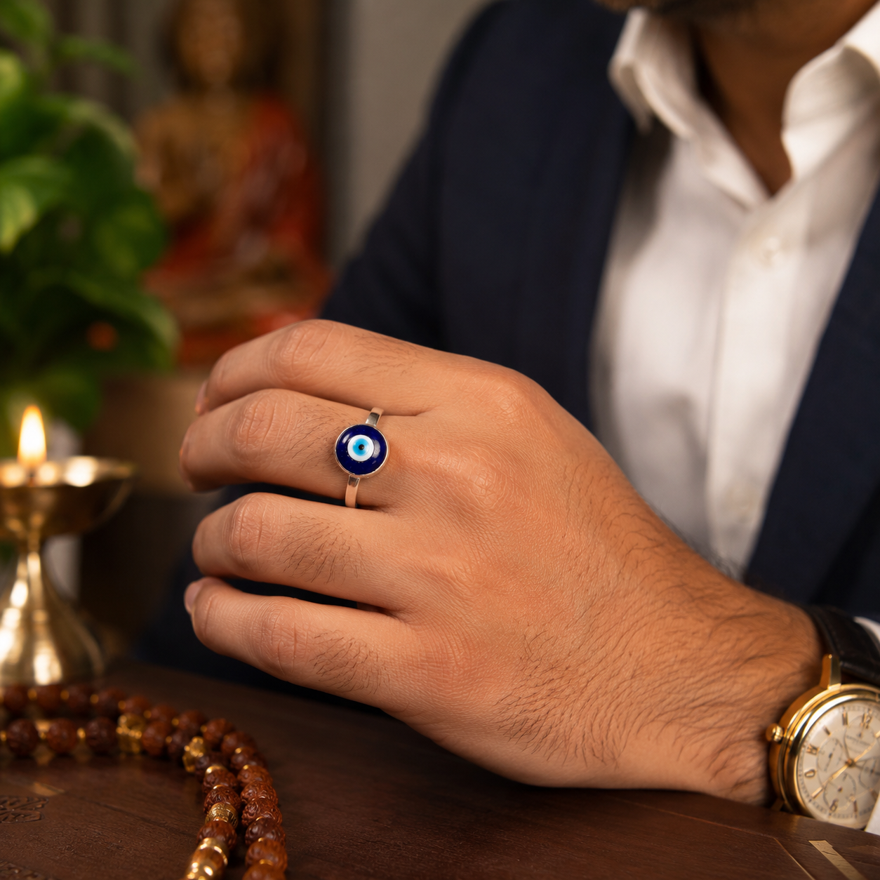 Energized Evil Eye Protection Ring (Adjustable)