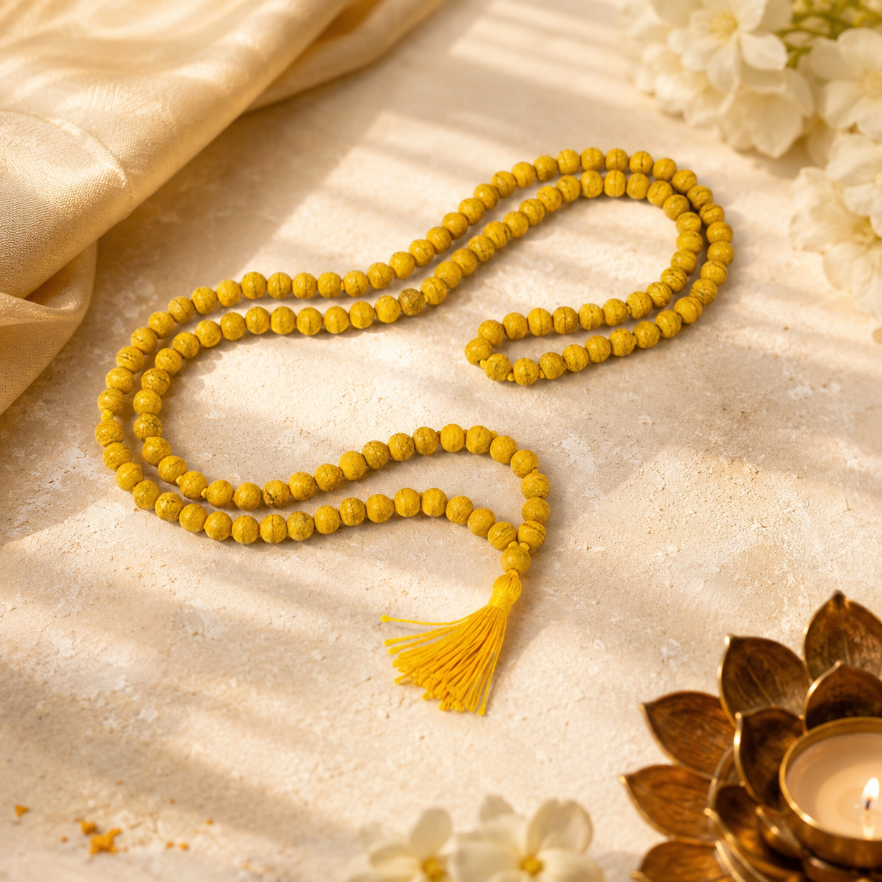 Haldi Mala with Baglamukhi Yantra