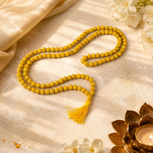 Haldi Mala with Baglamukhi Yantra