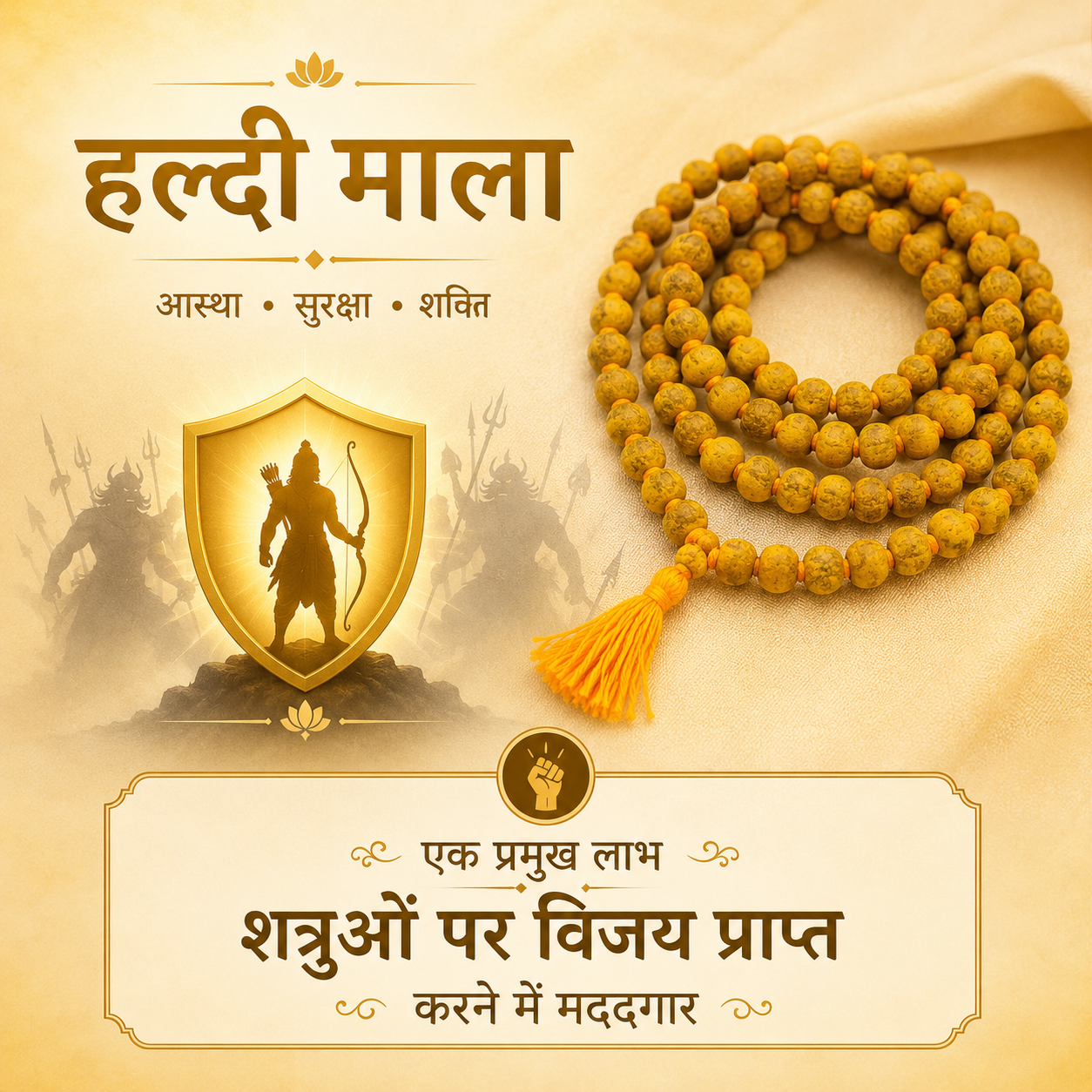 Haldi Mala with Baglamukhi Yantra