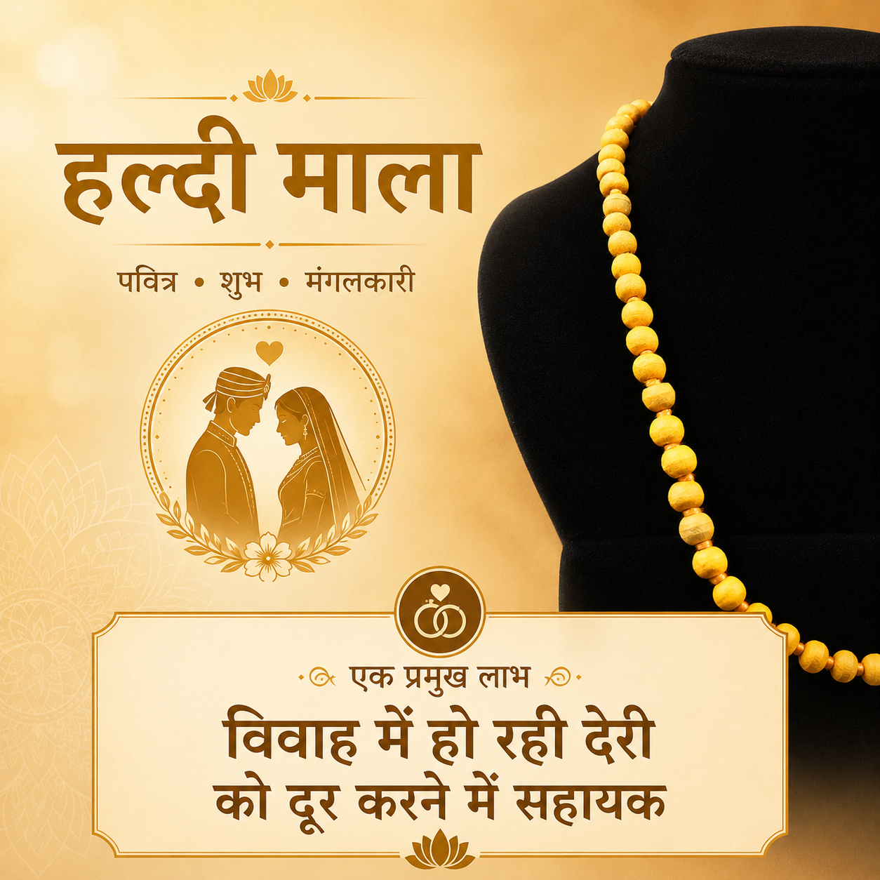 Haldi Mala with Baglamukhi Yantra