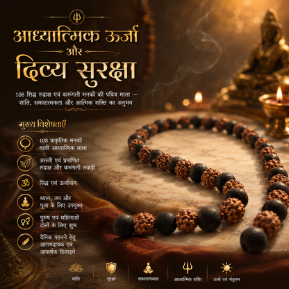 Rudraksh Karungali Mala (Certified)  |  108 Beads  |  Siddh & Energized