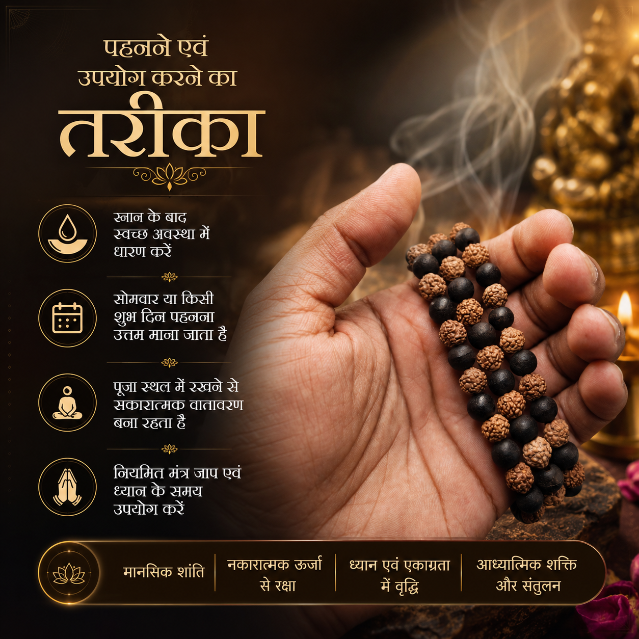 Rudraksh Karungali Mala (Certified)  |  108 Beads  |  Siddh & Energized