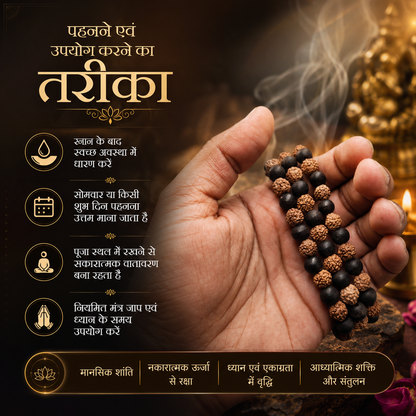 Rudraksh Karungali Mala (Certified)  |  108 Beads  |  Siddh & Energized
