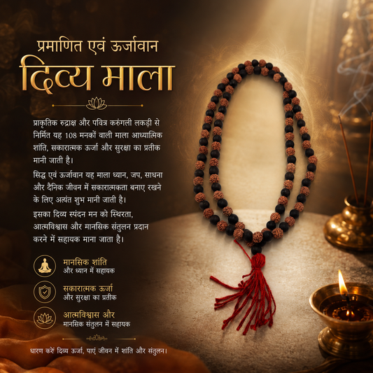 Rudraksh Karungali Mala (Certified)  |  108 Beads  |  Siddh & Energized