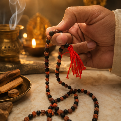 Rudraksh Karungali Mala (Certified)  |  108 Beads  |  Siddh & Energized