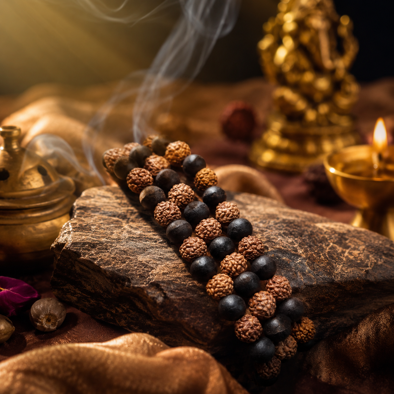Rudraksh Karungali Mala (Certified)  |  108 Beads  |  Siddh & Energized