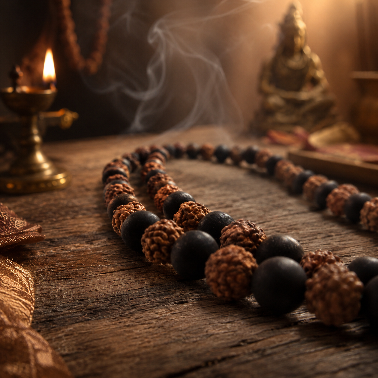 Rudraksh Karungali Mala (Certified)  |  108 Beads  |  Siddh & Energized