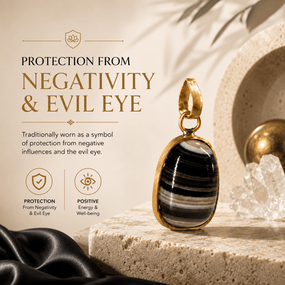 Black Agate Pendant (Hakik Pendant)