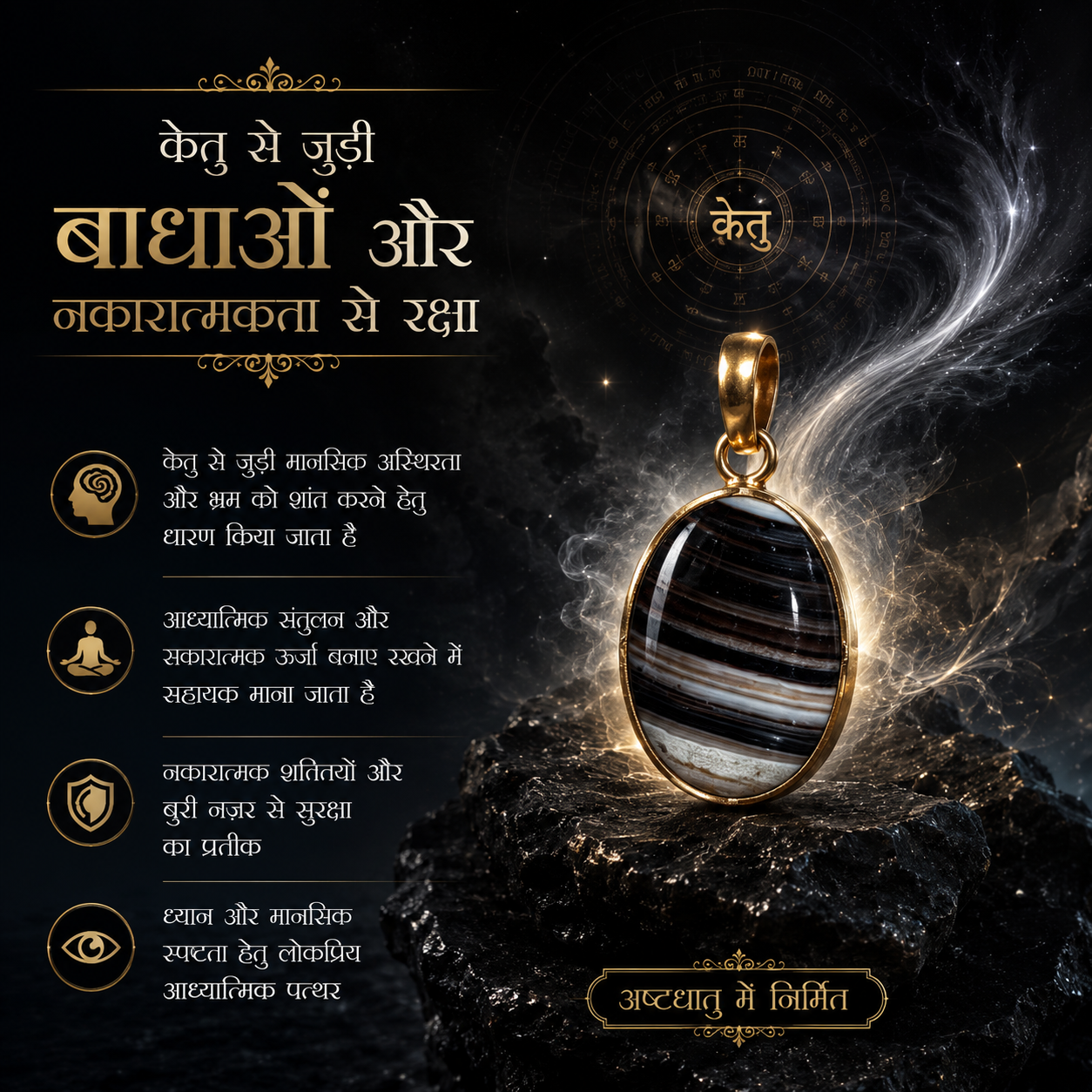 Ashtdhatu Sulemani Hakik Pendant
