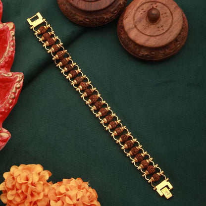 Siddh Rudraksha Bracelet | Golden Capped
