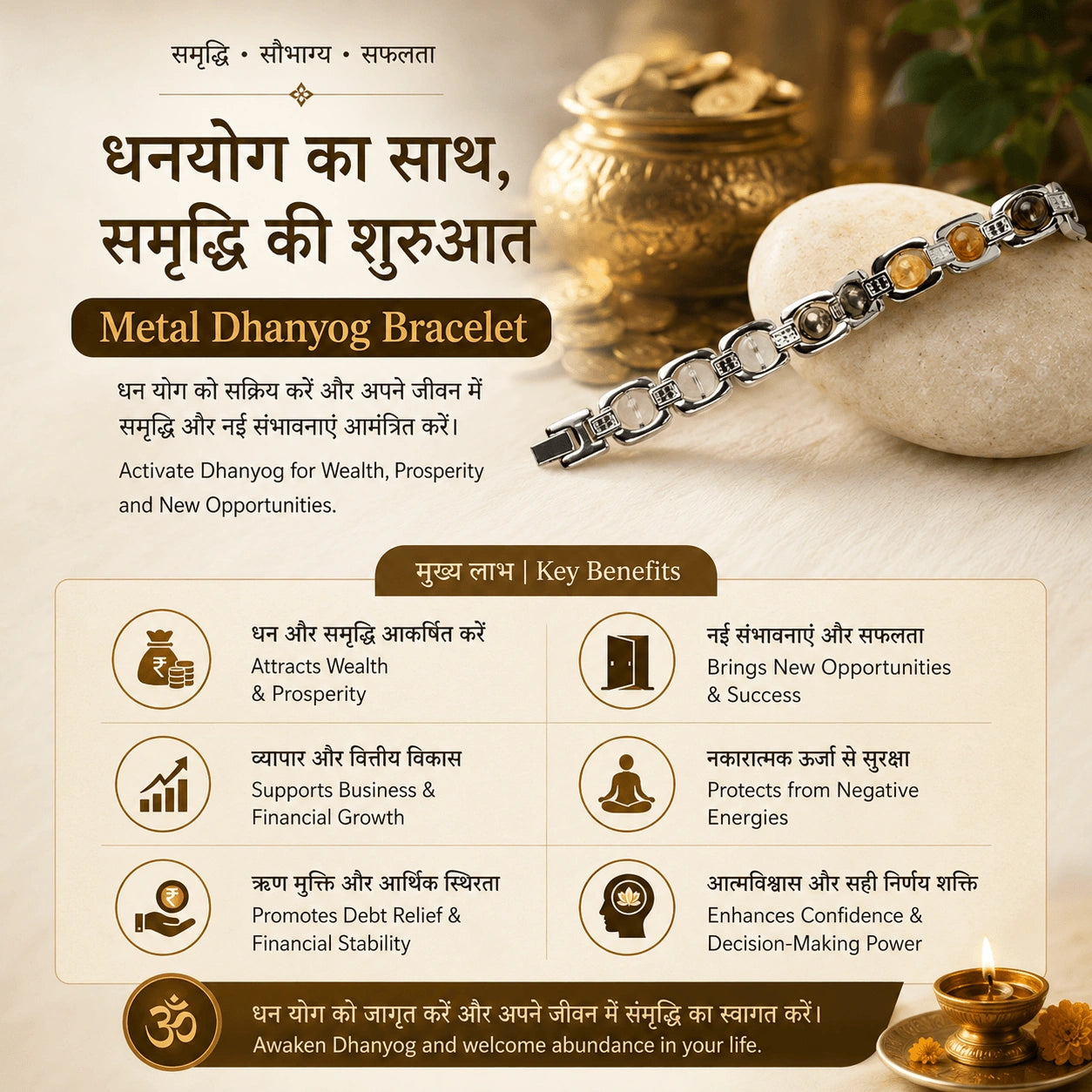 Siddh Metal Dhanyog Bracelet | Lab Certified
