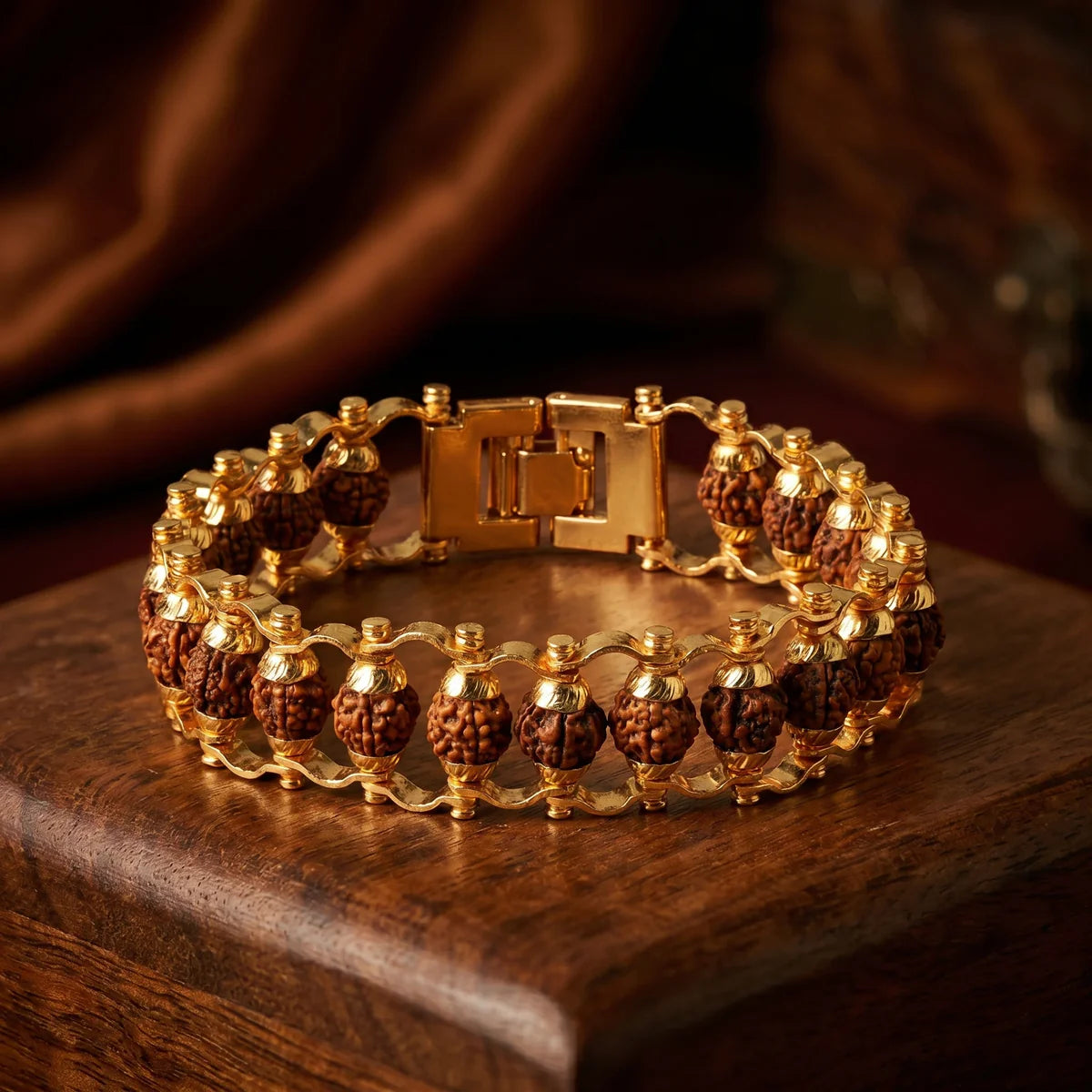 Siddh Rudraksha Bracelet | Golden Capped