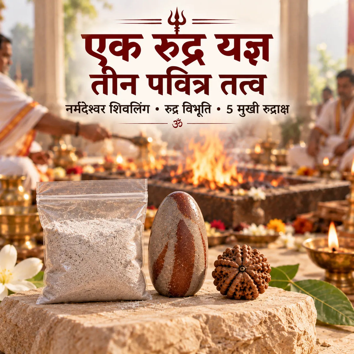 Siddh Rudra Yagya Set | Shivling+Vibhuti+Rudraksh