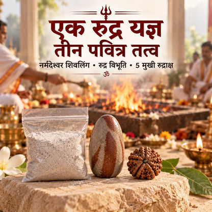 Siddh Rudra Yagya Set | Shivling+Vibhuti+Rudraksh