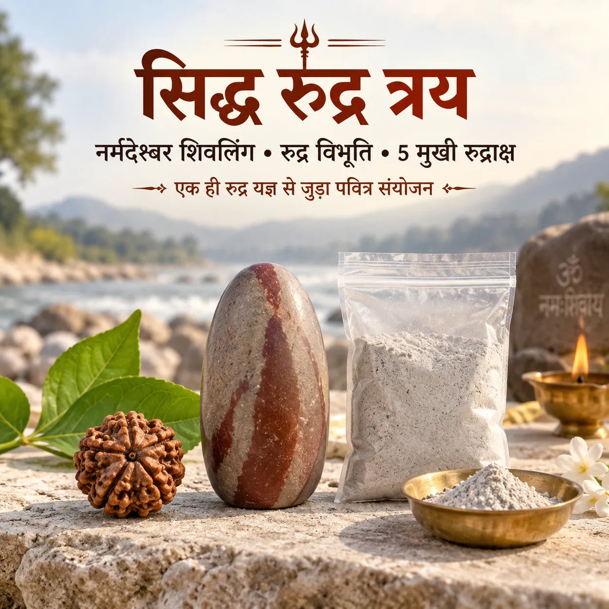 Siddh Rudra Yagya Set | Shivling+Vibhuti+Rudraksh