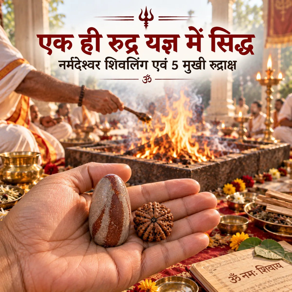 Siddh Rudra Yagya Set | Shivling+Vibhuti+Rudraksh