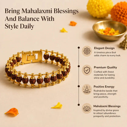 Siddh Rudraksha Bracelet | Golden Capped